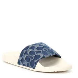 $98 *NEW* (8 & 9 ) COACH Women's Udele Signature Logo Slides